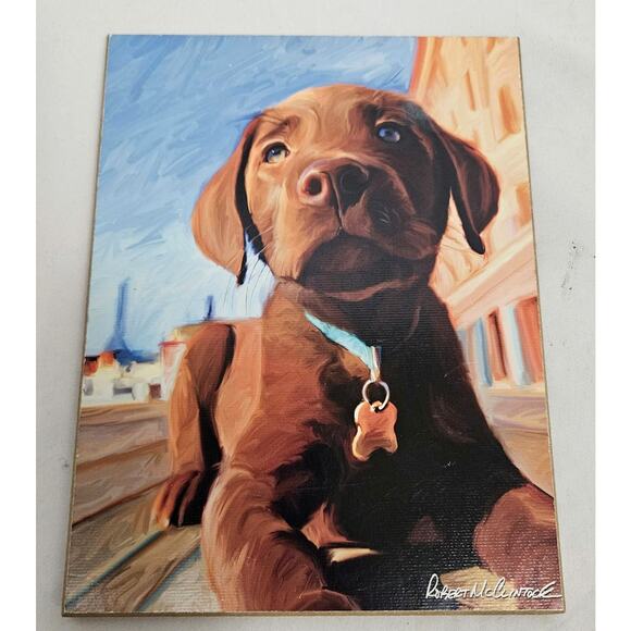 Robert McClintock Dog Wall Art Golden Retriever Labrador Retriever Set/2 Wooden - Picture 4 of 8